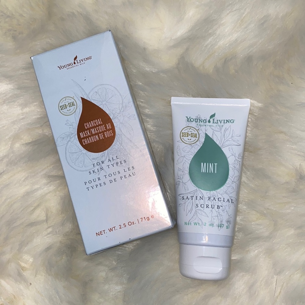 Young Living Charcoal Mask and Mint Satin Facial Scrub